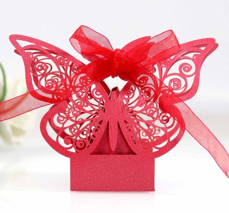 Simple Creative Wedding Party Three-Dimensional Hollow Butterfly Candy Packaging Box