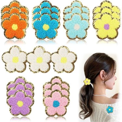 Fashion Colorful Flower Embroidered Cloth Sticker Hot-Melt Adhesive Chenille Patch