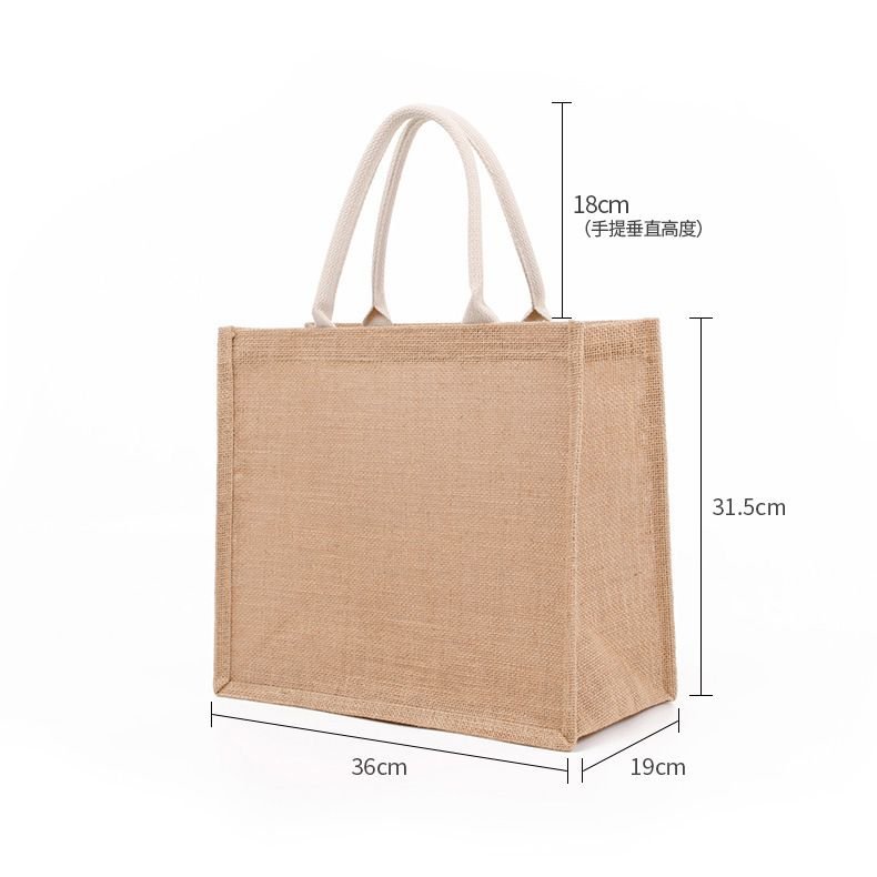 Custom Logo Solid Color Linen Eco-Friendly Tote Bag