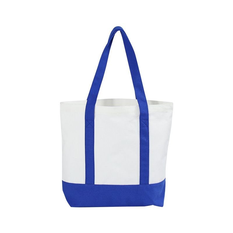 Custom Logo Large Capacity Contrast Stitching Canvas Tote Bag