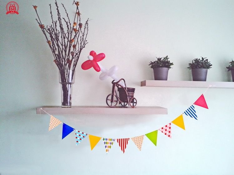 Birthday Party Paper Pennant Wave Point Colorful Flag Diy Banner