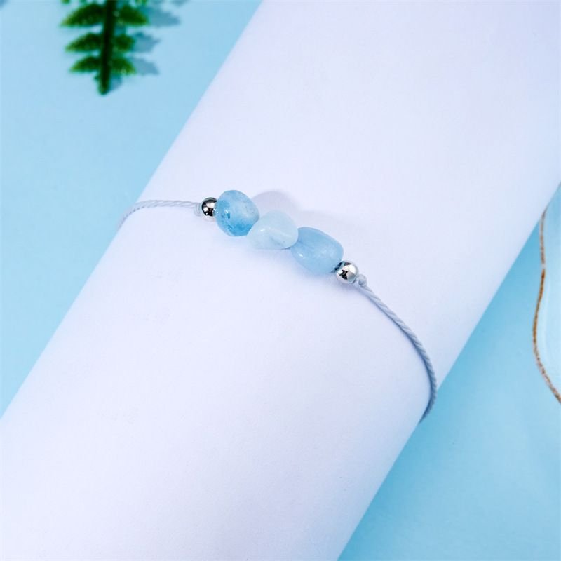 Women Simple December Birth Stone Handmade Woven Adjustable Bracelet