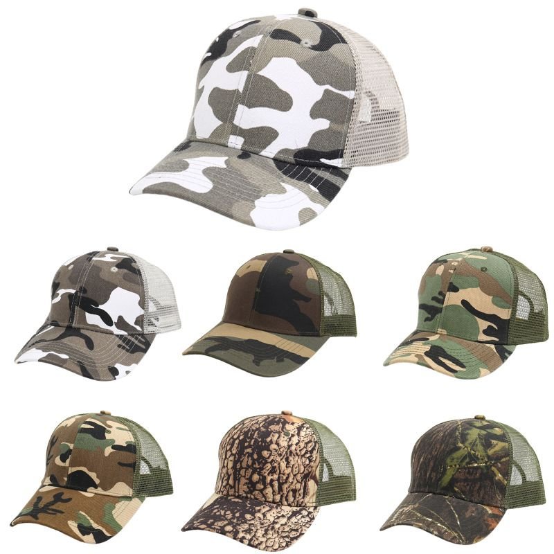 Neutral Simple Camouflage Mesh Cap Sunscreen Cap