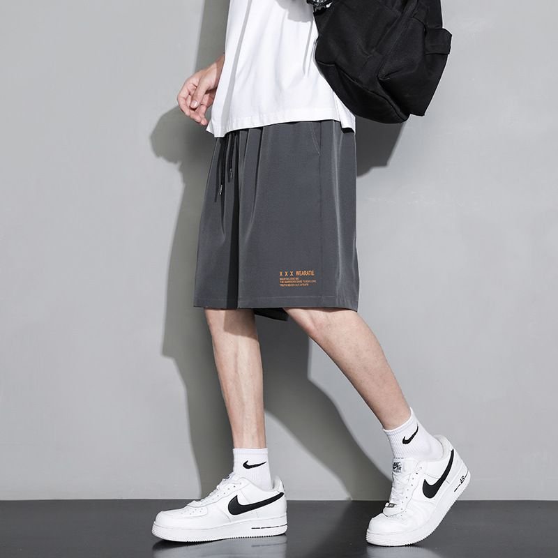 Men Fashion Casual Loose Letter Print Shorts