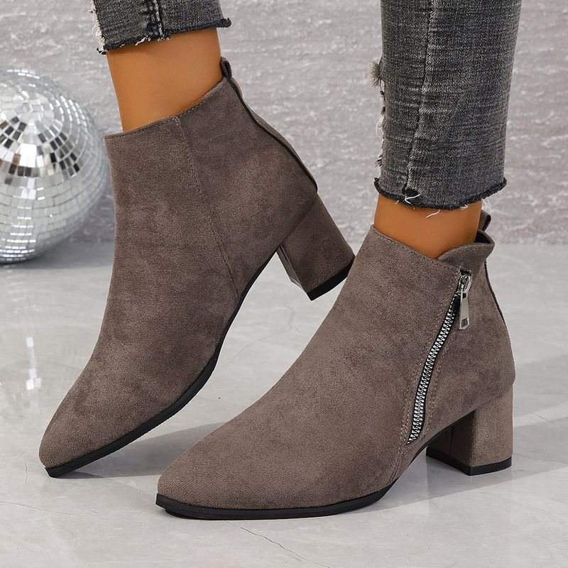 Autumn And Winter Women Vintage Simple Suede Ankle Boots