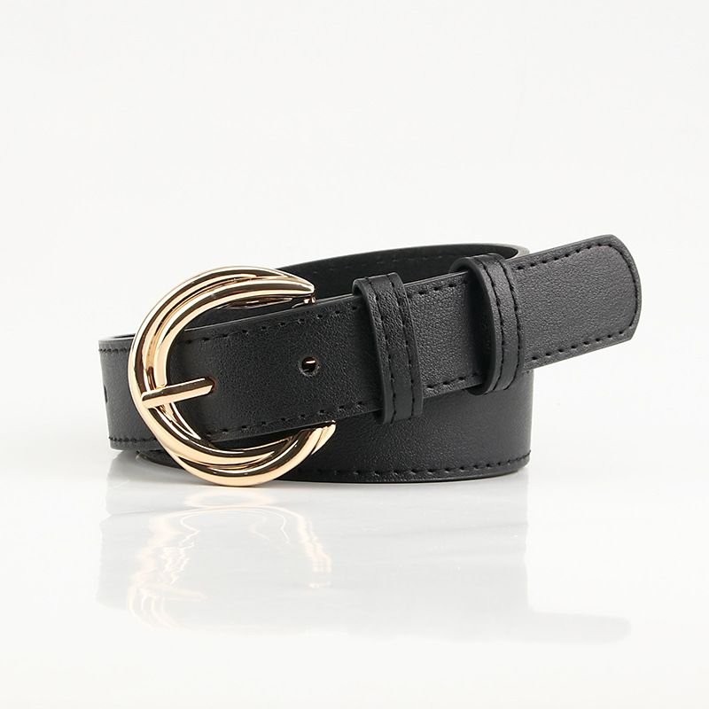 Women Fashion Simple Alloy Pin Buckle PU Belt