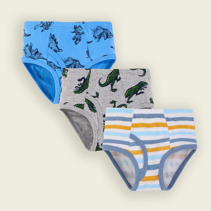 Kids Toddler Boys Cute Cartoon Stripe Dinosaur Print Cotton Briefs