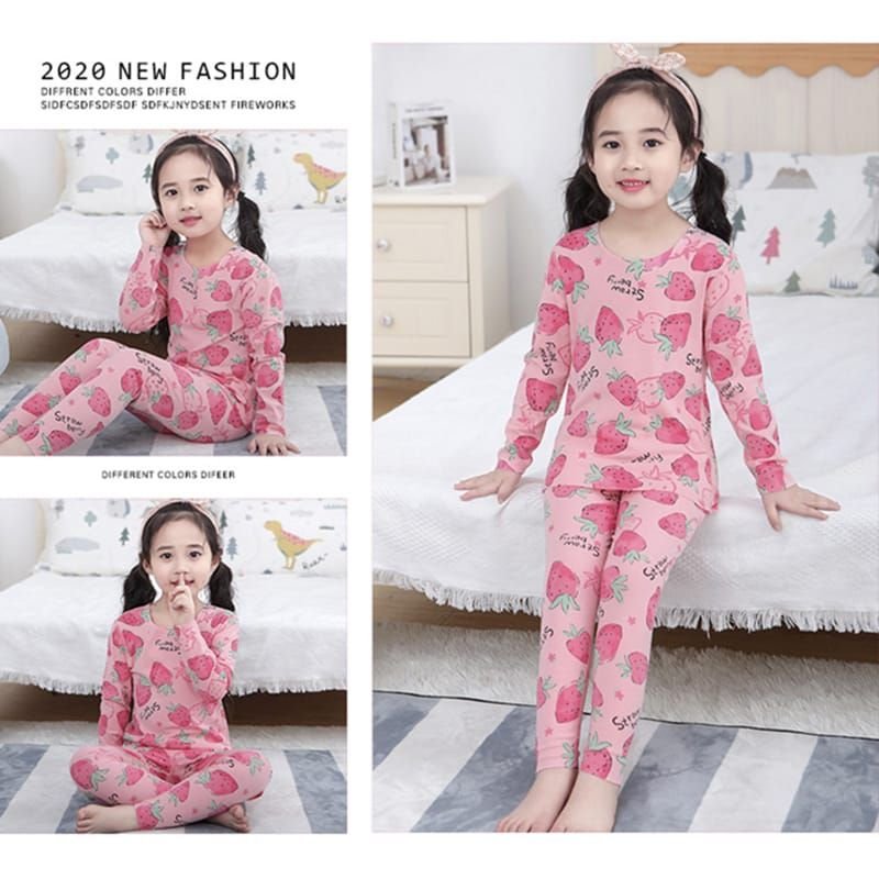 Kids Round Neck Long-sleeves Tops And Pants Set