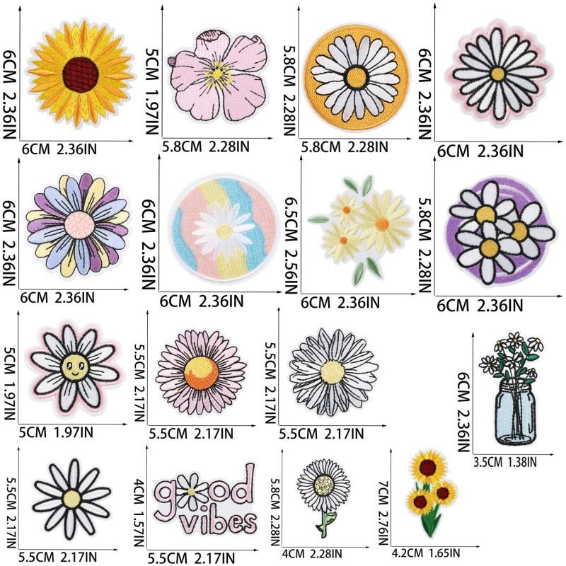 Fashion Flower Embroidered Cloth Sticker Hot-Melt Adhesive Patch