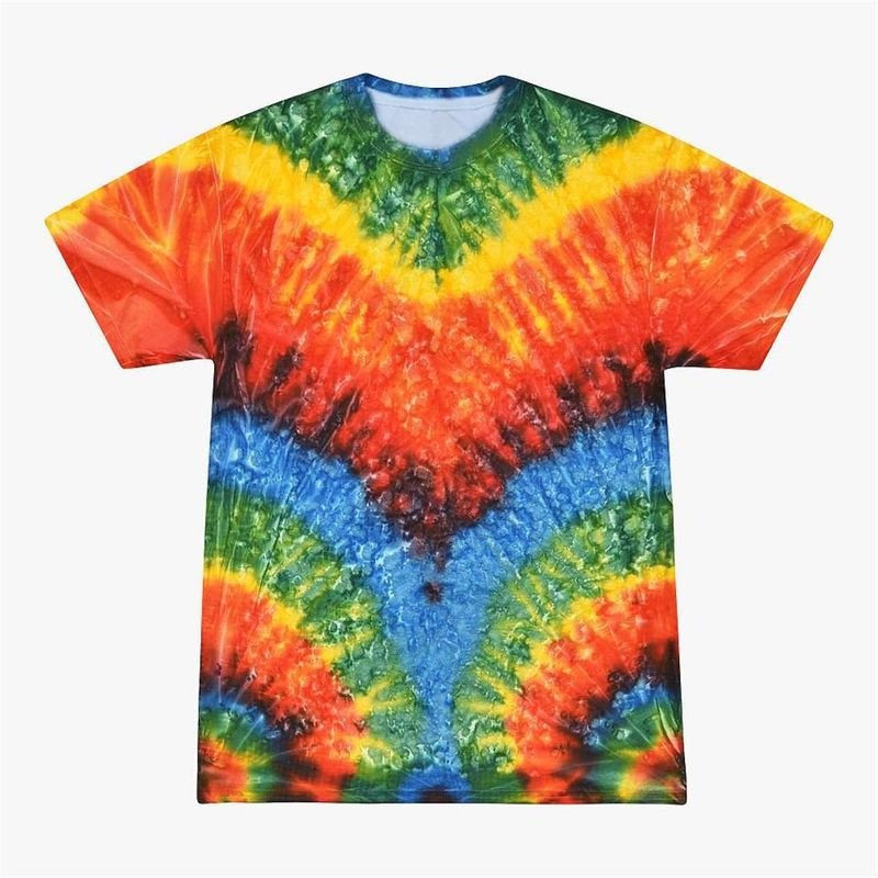 Mardi Gras Tie-Dye Printed Short-Sleeved Men Multicolor Series Fashion 3 T-Shirt