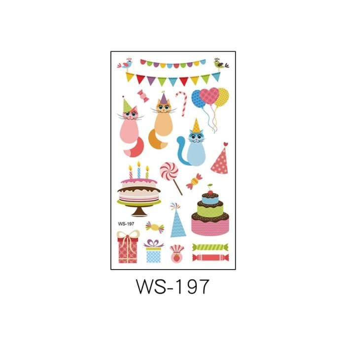 Kids Birthday Party Waterproof Tattoo Sticker