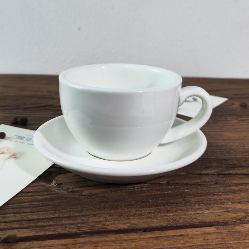 7 oz. Custom Logo White Ceramic Coffee Cup Saucer 200ml Mug