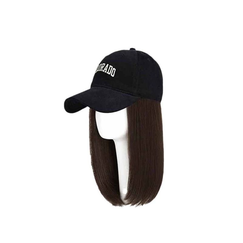 Women Fashion Straight Hair Hat One-Piece Wig