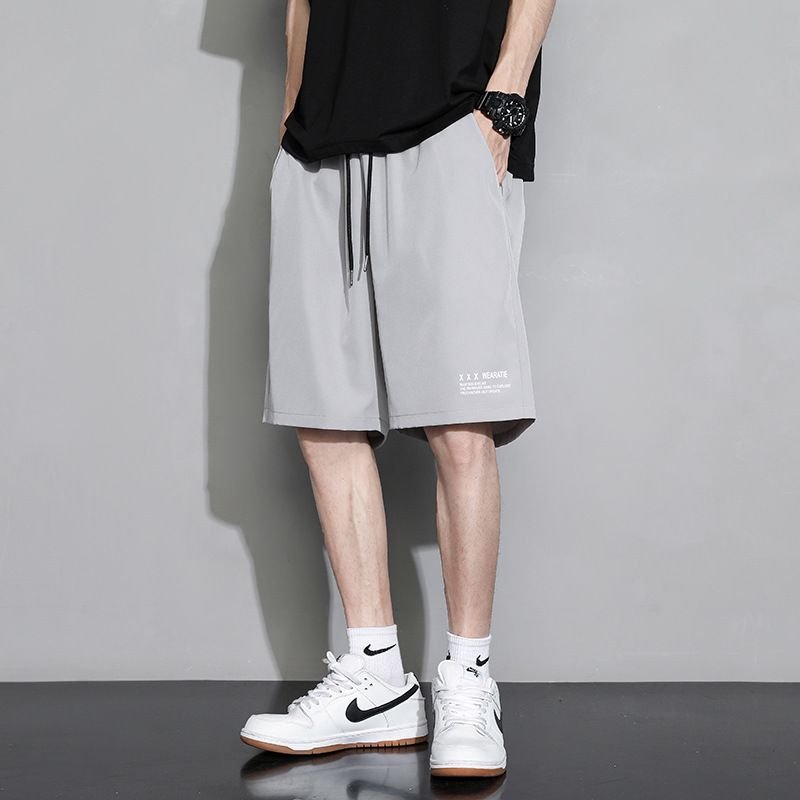 Men Fashion Casual Loose Letter Print Shorts