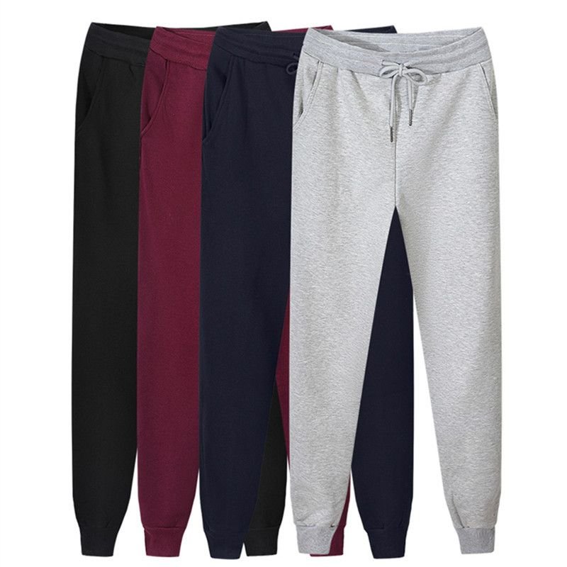 Men Fashion Casual Solid Color Plus Size Fleeces Sport Jogger Pants