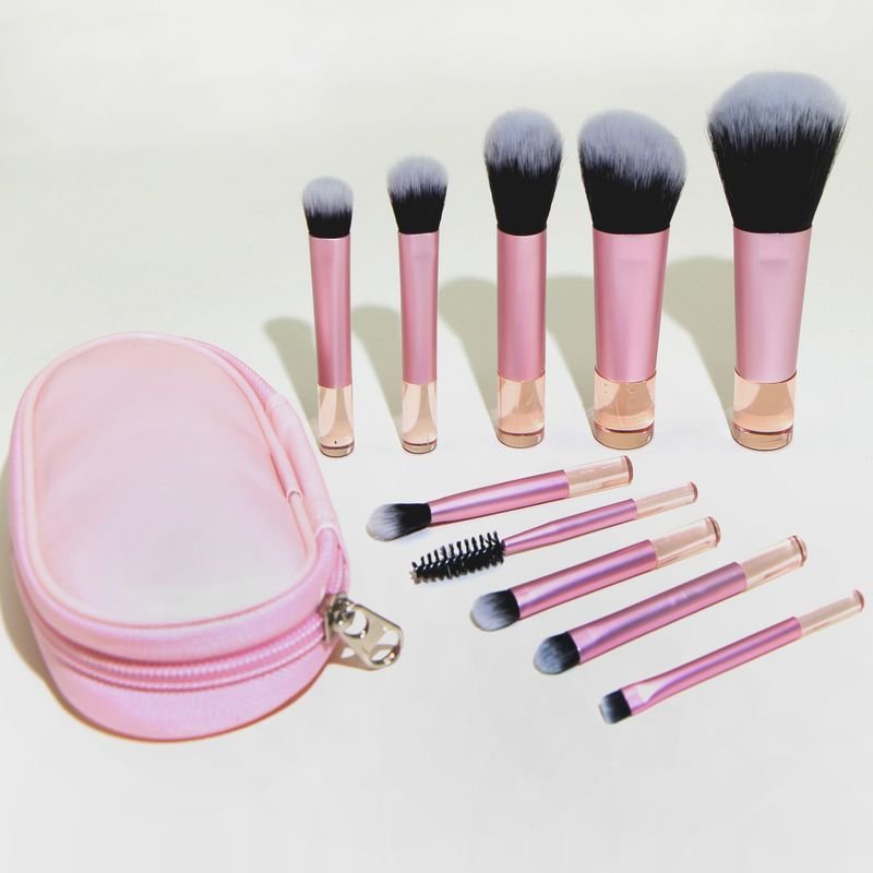 Women Simple Portable Mini 10 Cosmetic Brush Storage Bag Set