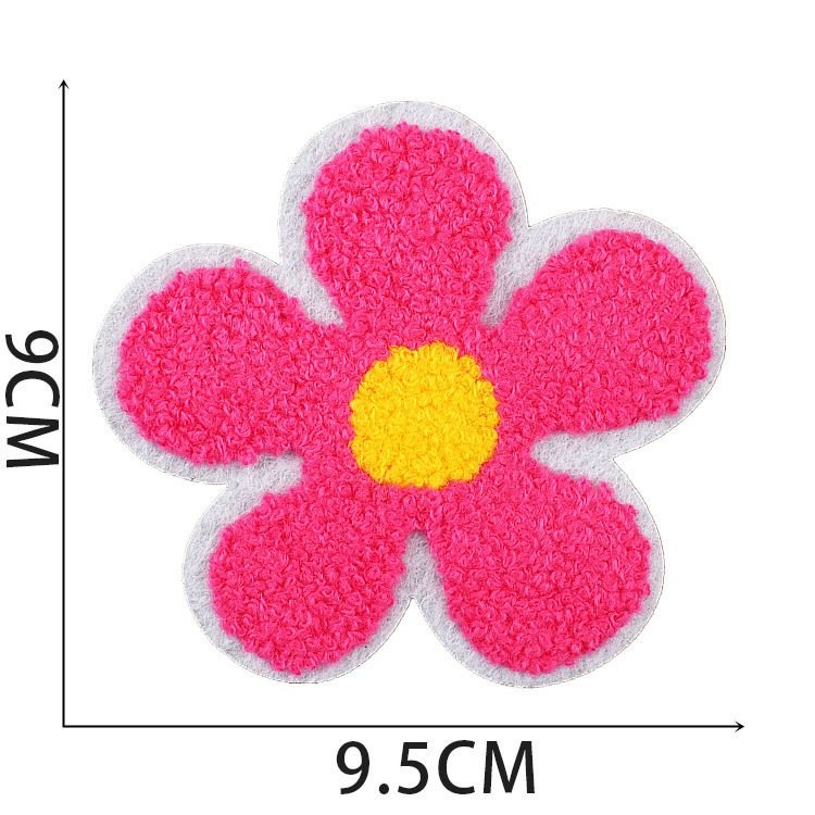 Fashion Cartoon Flower Shell Embroidered Cloth Sticker Hot-Melt Adhesive Chenille Patch