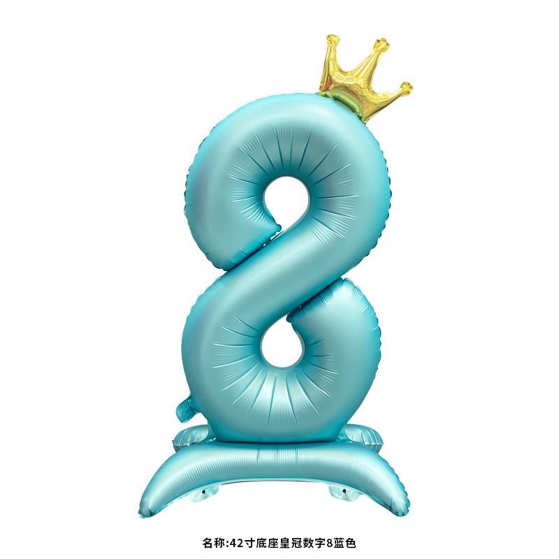 42-Inch Standing Base Crown Big Digital Birthday Scene Layout Balloons 25-Pack