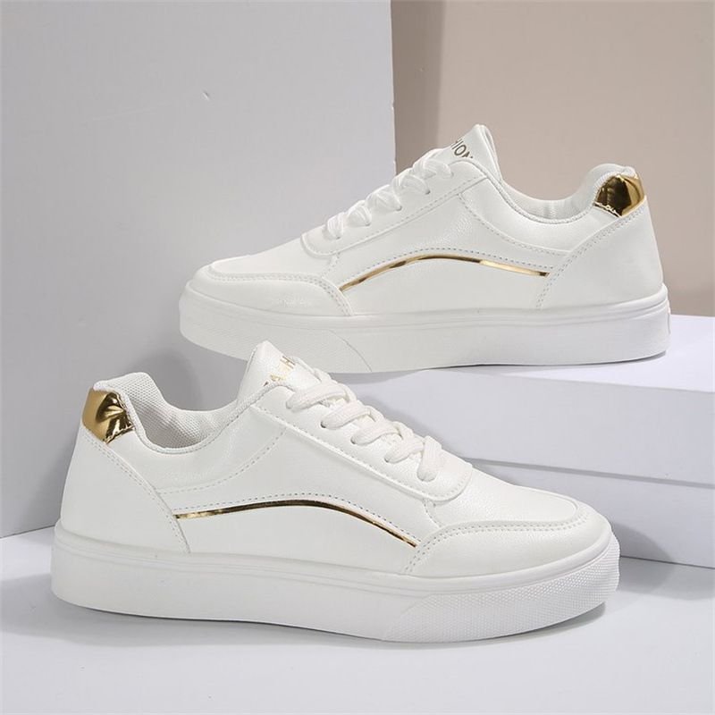 Women Casual Plus Size Round Toe Lace-Up Thick-Soled Sneaker