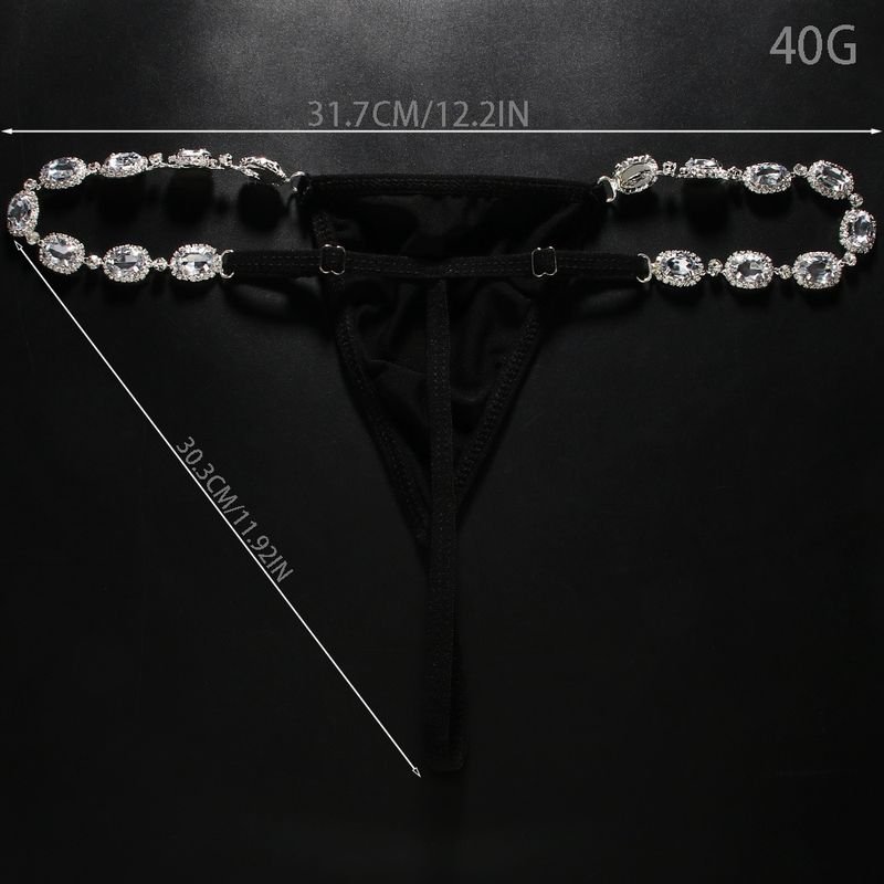 Women Fashion Sexy Rhinestone Underwear Low Waist Body Chain