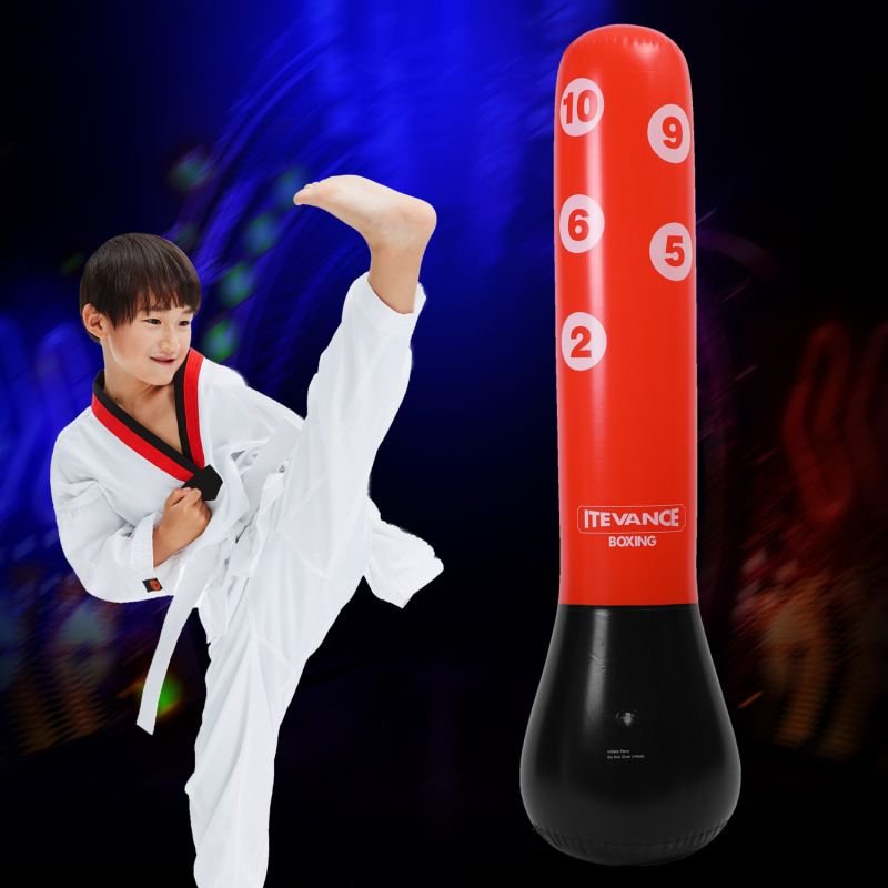 Adult Children Vertical Inflatable Sandbag Boxing Column Tumbler
