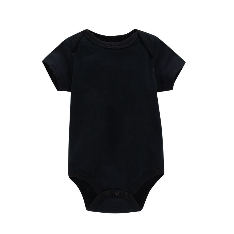 Kids Baby Boys Girls Casual Cute Basic Solid Color Short Sleeve Romper