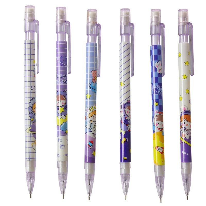 Cartoon Cute Purple Planet Press Pencil