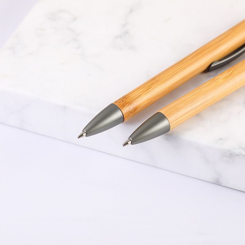 Simple Capacitive Touch Screen Bamboo-Wood Push Type Ballpoint Pen