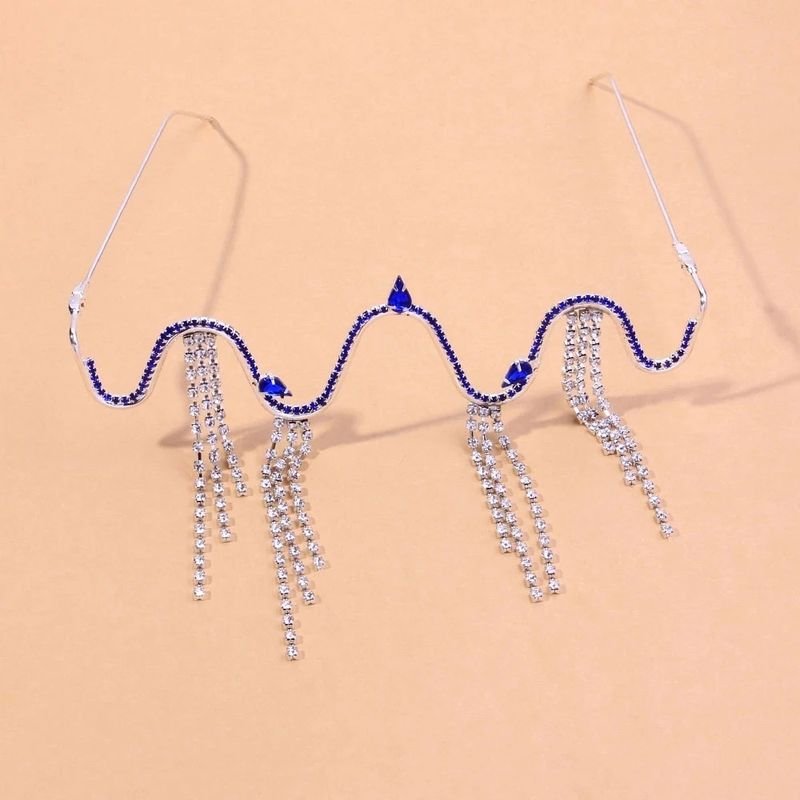 Women Fashion Rhinestone Tassel Glasses Frame