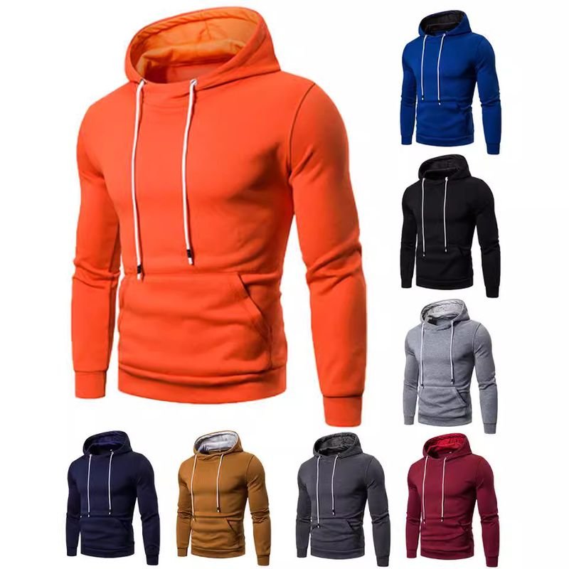 Men Spring Autumn Leisure Sports Solid Color Long Sleeve Hoodies