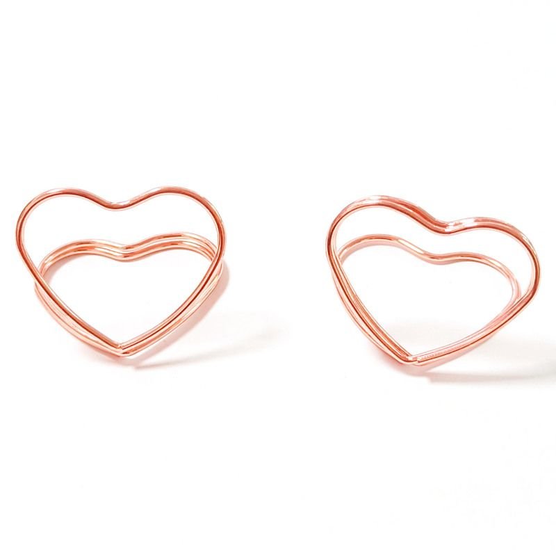 Fashion Creative Double Heart Metal Paper Clip