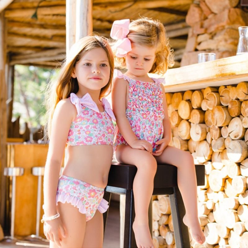 Kids Toddler Girls Casual Cute Tiny Flower Print One Piece Swimwear