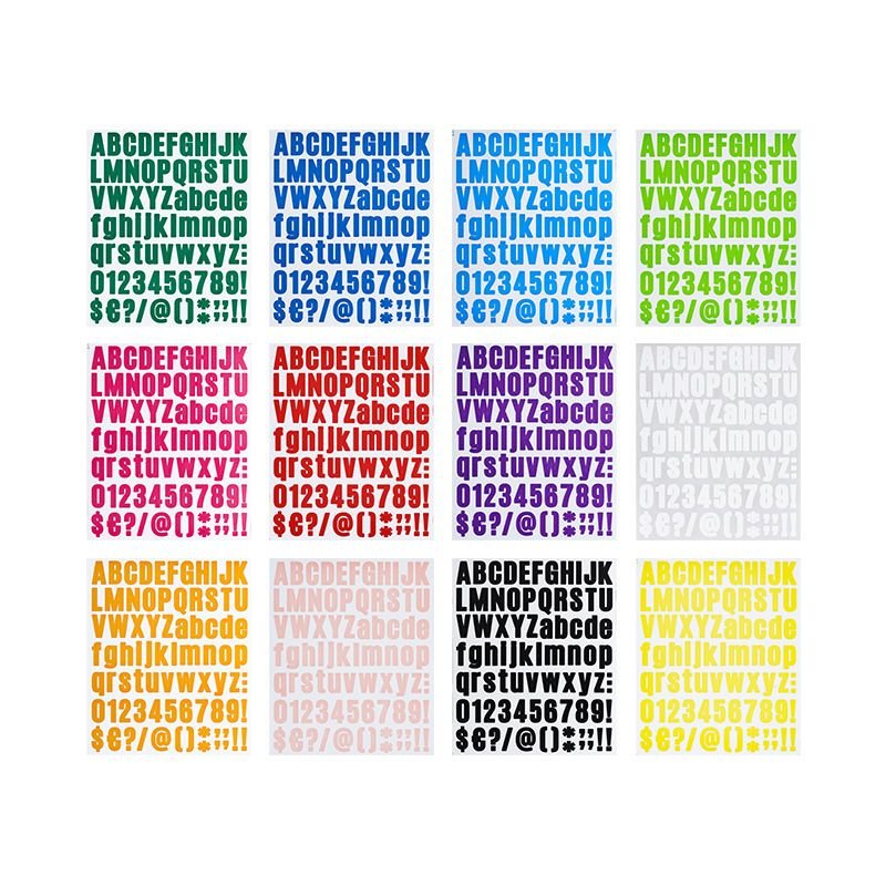 Simple Creative Multicolor Alphanumeric Sticker