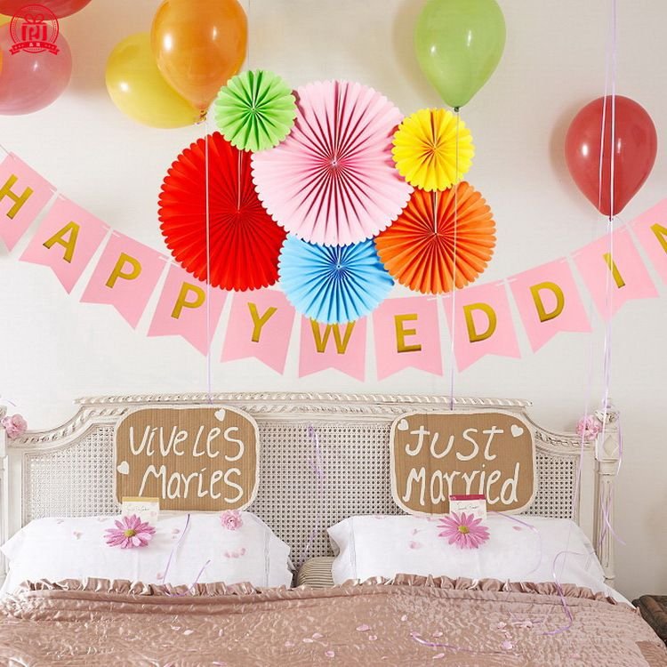 Simple Paper Fan Flower Design Birthday Party Background Layout Diy Supplies