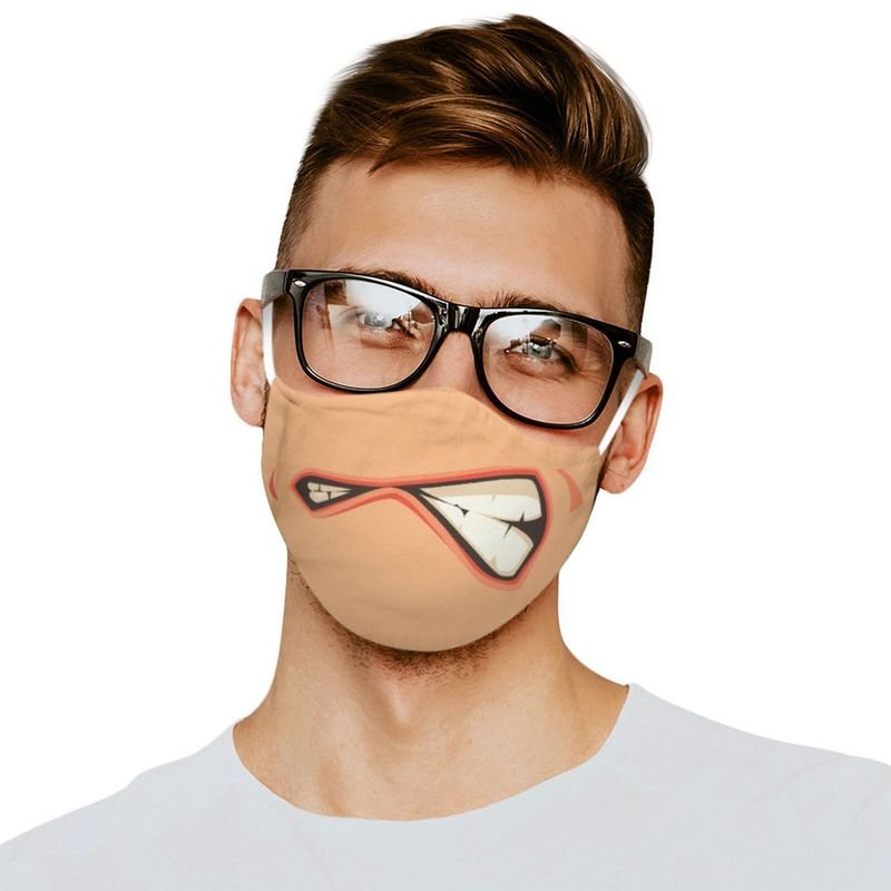 3D Three-Dimensional CartoonFunny Expression Print Dustproof Cotton Mask