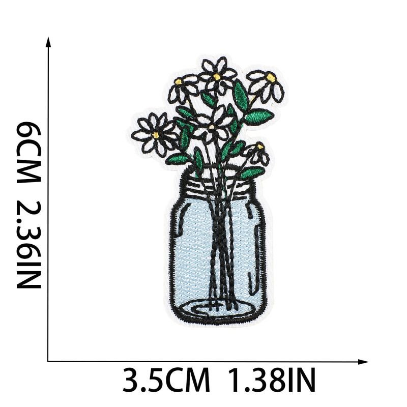 Fashion Flower Embroidered Cloth Sticker Hot-Melt Adhesive Patch