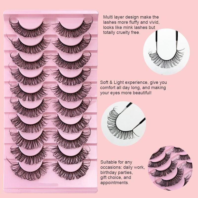 Women Natural Thick Curly Ten Pairs Of False Eyelashes