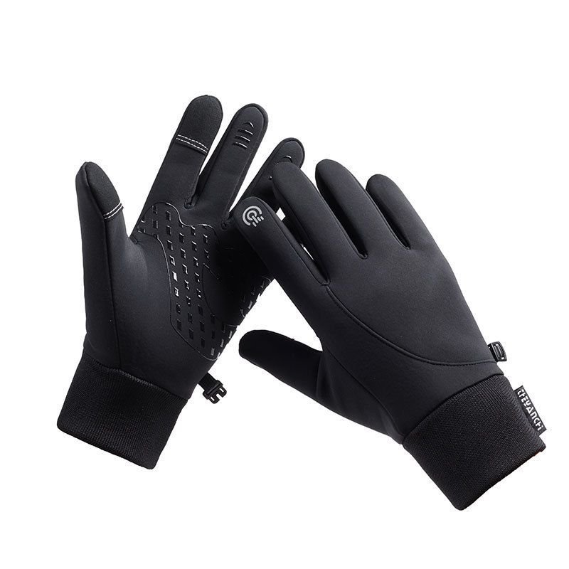 Winter Outdoor Sports Waterproof Touch Screen Warm Plus Fleece Thick Cycling Gloves