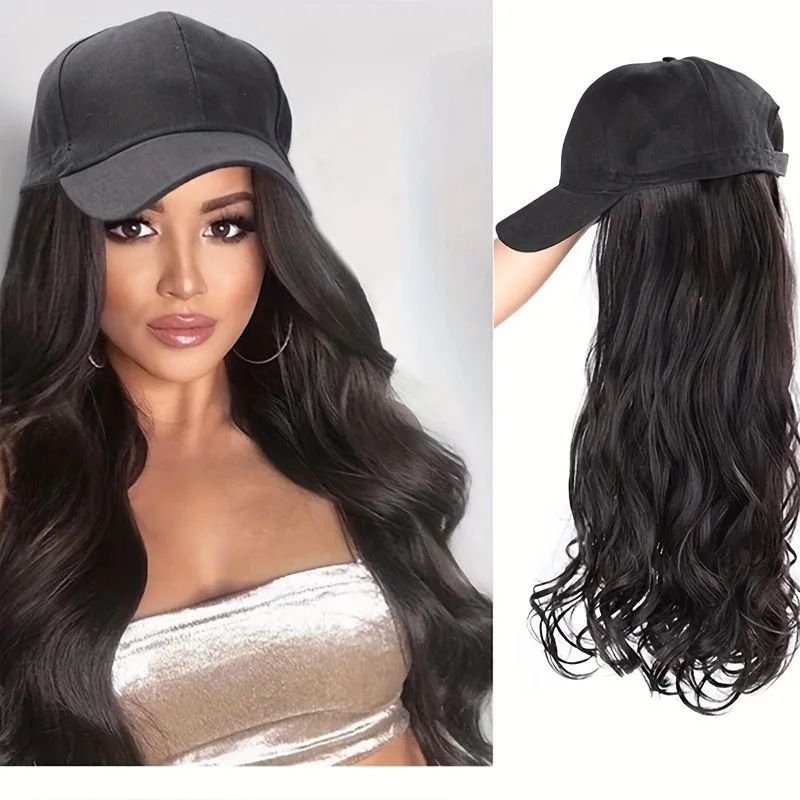 Women Fashion Long Curly Hair Hat Wig