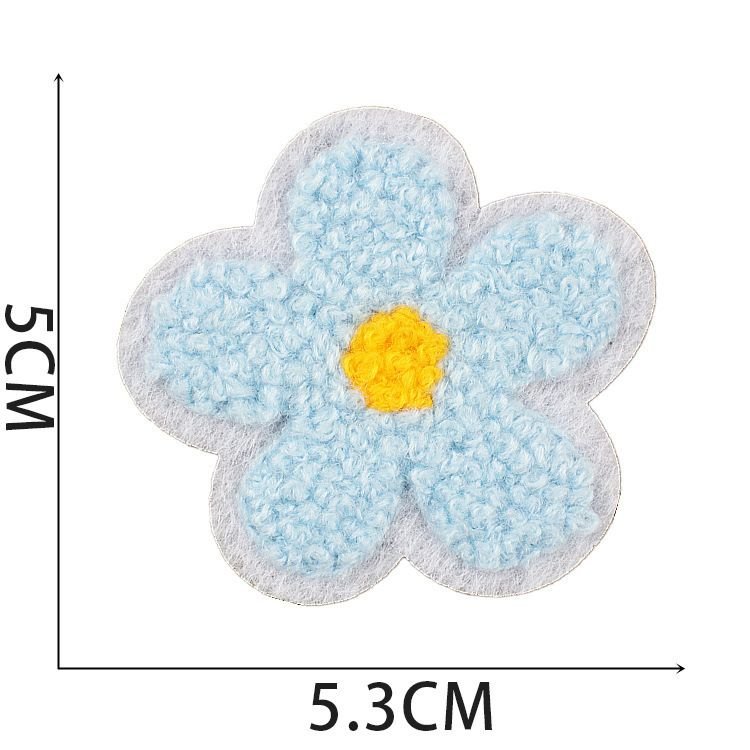 Fashion Cartoon Flower Shell Embroidered Cloth Sticker Hot-Melt Adhesive Chenille Patch