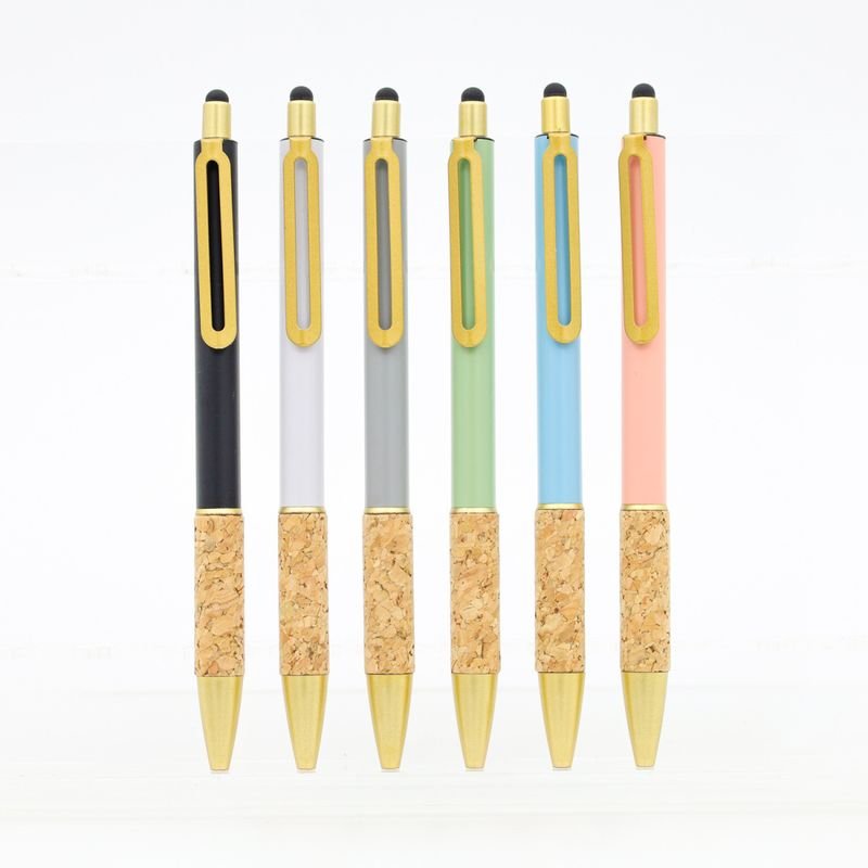 Simple Cork Pen Metal Splicing Ballpoint Pen