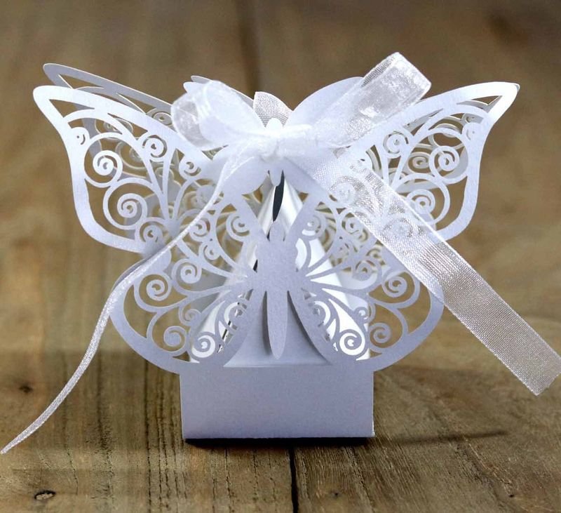 Simple Creative Wedding Party Three-Dimensional Hollow Butterfly Candy Packaging Box