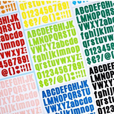 Simple Creative Multicolor Alphanumeric Sticker