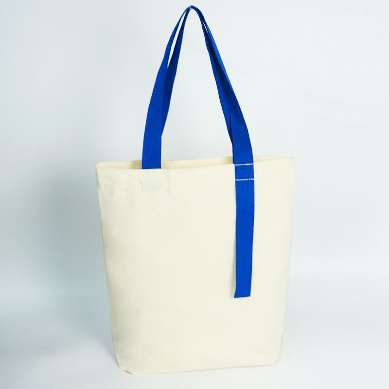 Custom Logo Simple Multicolor Ribbon Canvas Tote Bag