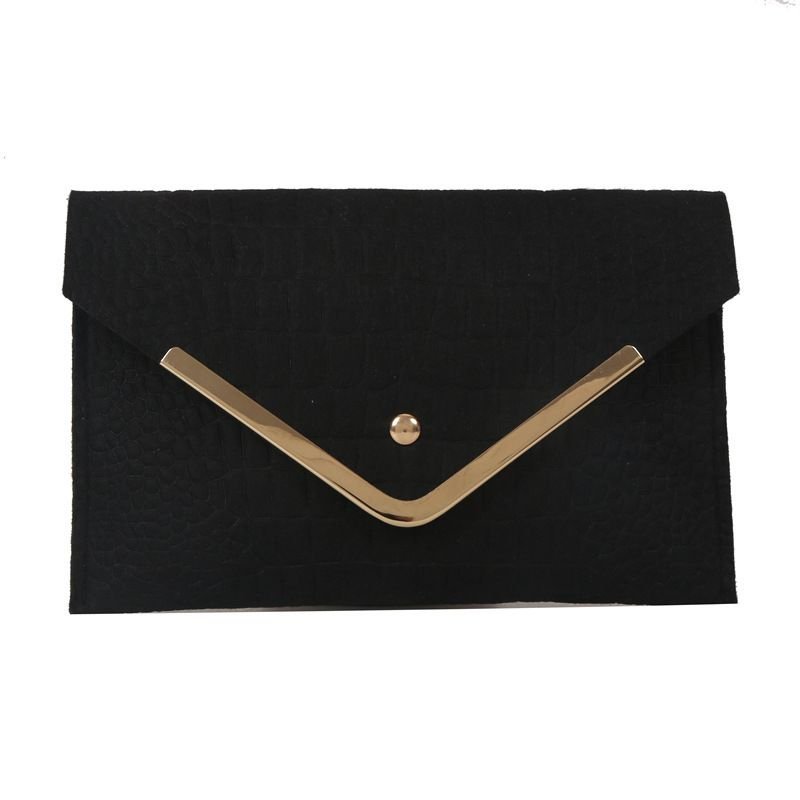 Women Simple Solid Color Felt Envelope With Purses