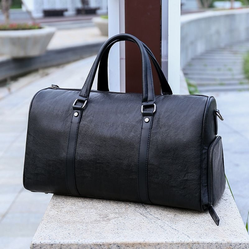 Men Leisure Sports Business Vintage Large Capacity PU Duffle Bag