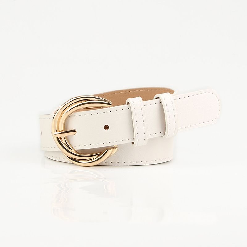 Women Fashion Simple Alloy Pin Buckle PU Belt