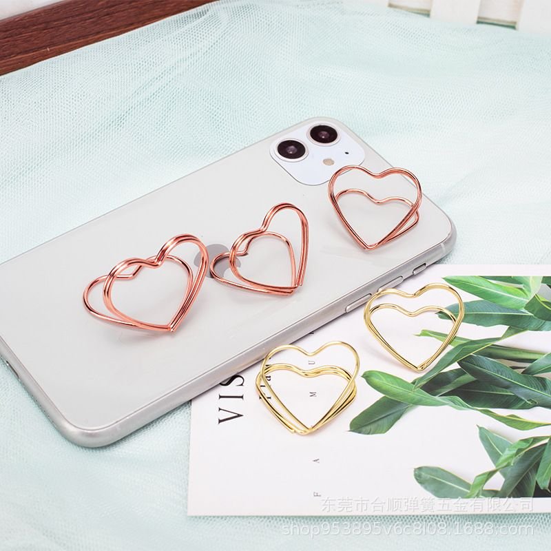 Fashion Creative Double Heart Metal Paper Clip