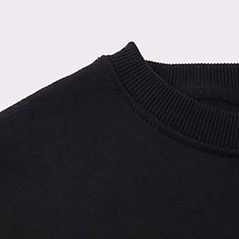 Men Spring Autumn Fashion Casual Versatile Solid Color Long Round Neck Sweatshirts