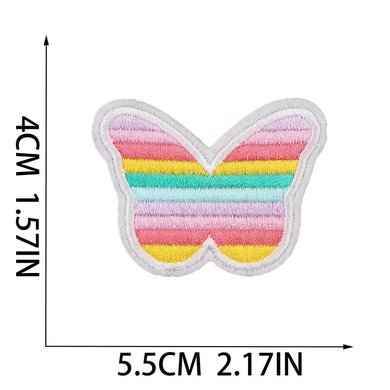 Fashion Butterfly Car Embroidered Cloth Sticker Hot-Melt Adhesive Patch